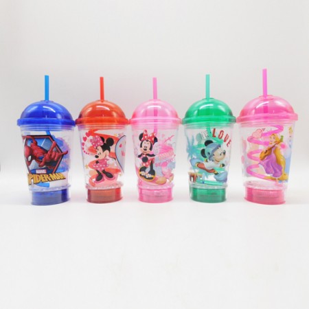 卡通儿童防漏吸管水杯